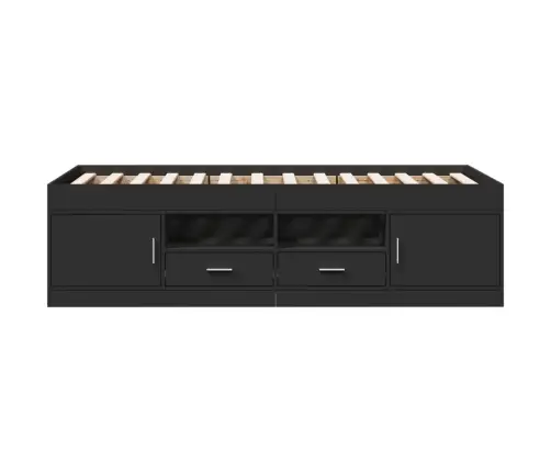 Gulta Ar Atvilktnēm, Bez Matrača, Melna, 75X190 Cm Vidaxl