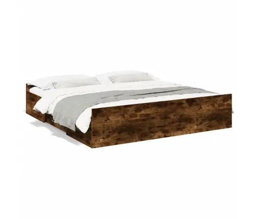 Gultas Rāmis Ar Atvilktnēm, Ozola, 200X200Cm, Inženierijas Koks Vidaxl