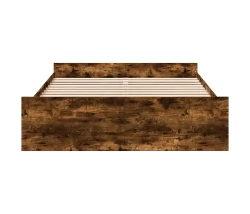 Gultas Rāmis Ar Atvilktnēm, Ozola, 150X200Cm, Inženierijas Koks Vidaxl