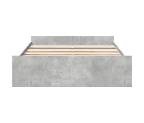 Voodiraam Sahtlitega, Betoonhall, 140X200 cm Tehispuit