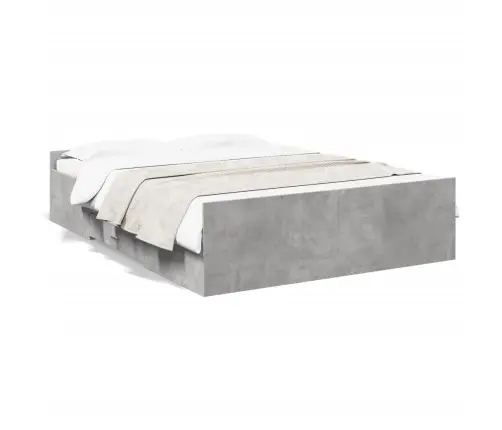 Voodiraam Sahtlitega, Betoonhall, 120 X 200 cm Tehispuit