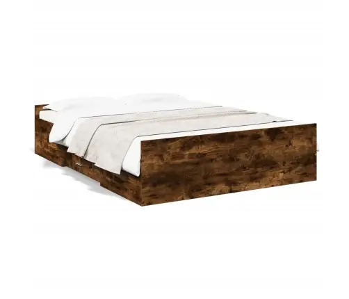 Gultas Rāmis Ar Atvilktnēm, Ozola, 120X200Cm, Inženierijas Koks Vidaxl