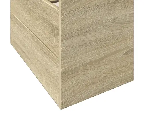 Gultas Rāmis Ar Atvilktnēm, Ozola, 135X190Cm, Inženierijas Koks Vidaxl