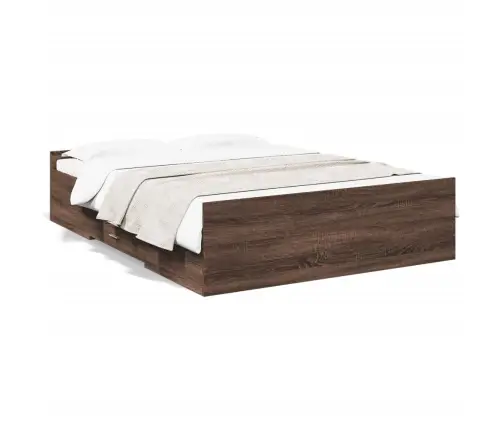 Lovos Rėmas Su Stalčiais, Rudas Ąžuolo, 120X190cm Mediena