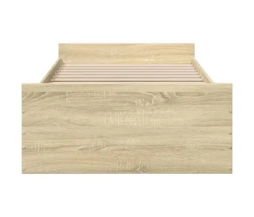 Lovos Rėmas Su Stalčiais, Ąžuolo, 100X200cm Apdirbta Mediena