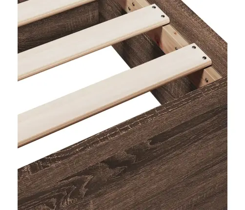 Gultas Rāmis Ar Atvilktnēm, Brūns, 100X200Cm, Inženierijas Koks Vidaxl