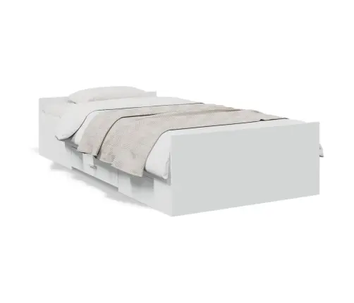 Sahtlitega Voodiraam, Ilma Madratsita, Valge, 75X190 Cm