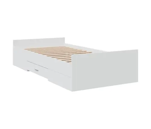 Sahtlitega Voodiraam, Ilma Madratsita, Valge, 75X190 Cm