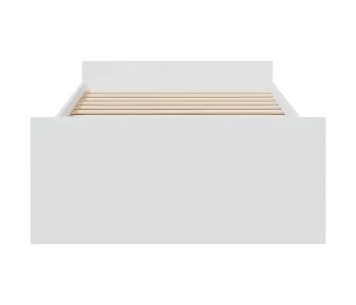 Sahtlitega Voodiraam, Ilma Madratsita, Valge, 75X190 Cm