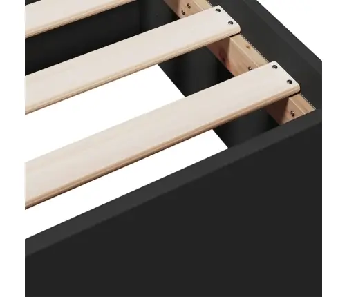 Lovos Rėmas Su Stalčiais, Juodas, 75X190cm Apdirbta Mediena