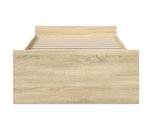 Lovos Rėmas Su Stalčiais, Ąžuolo, 75X190cm Apdirbta Mediena