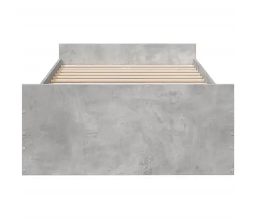 Gultas Rāmis Ar Atvilktnēm, Betona Pelēks, 75X190 Cm Vidaxl