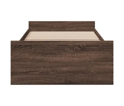 Gultas Rāmis Ar Atvilktnēm, Brūns, 75X190 Cm, Inženierijas Koks Vidaxl