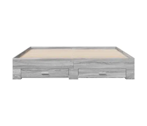 Gultas Rāmis Ar Atvilktnēm, Pelēka Ozola, 200X200 Cm Vidaxl