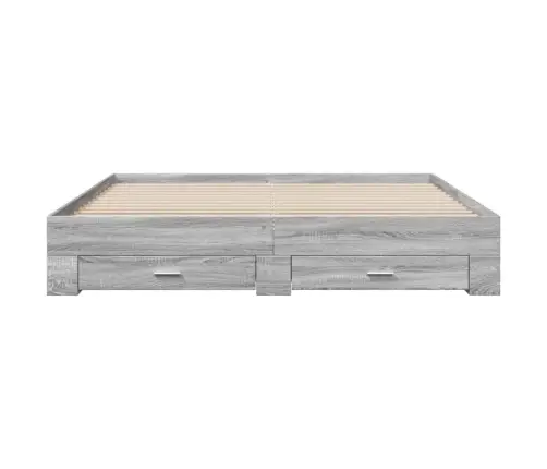 Gultas Rāmis Ar Atvilktnēm, Pelēka Ozola, 180X200 Cm Vidaxl