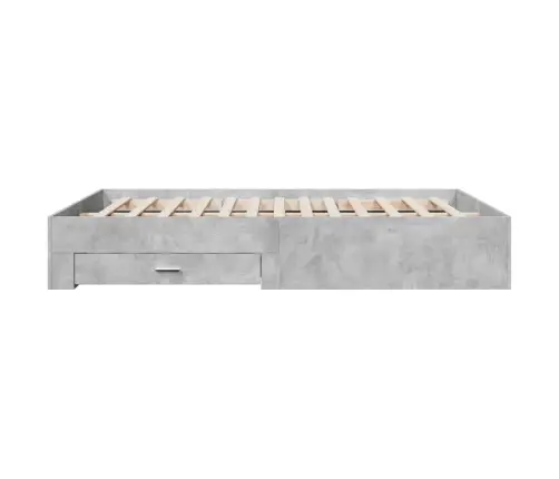 Voodiraam Sahtlitega, Betoonhall, 160X200 cm Tehispuit