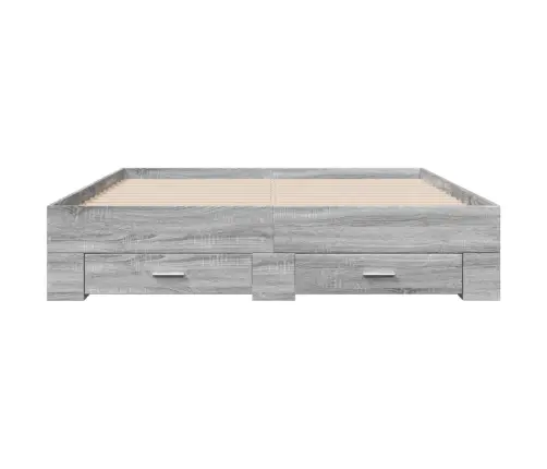 Gultas Rāmis Ar Atvilktnēm, Pelēka Ozola, 160X200 Cm Vidaxl