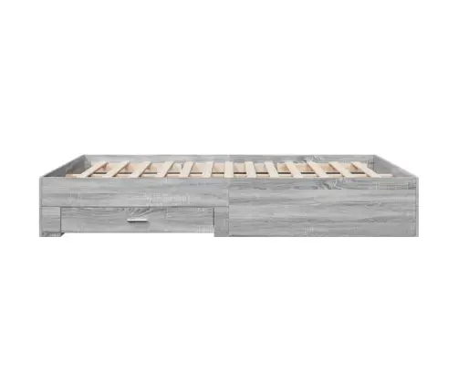 Gultas Rāmis Ar Atvilktnēm, Pelēka Ozola, 160X200 Cm Vidaxl