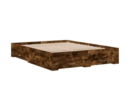 Voodiraam Sahtlitega, Suitsutatud Tamm, 150X200 cm Tehispuit