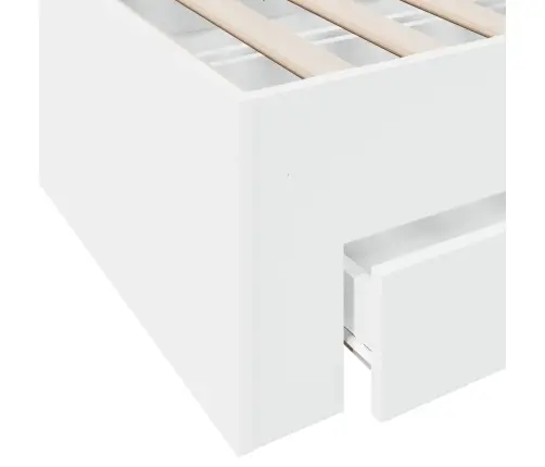 Sahtlitega Voodiraam, Ilma Madratsita, Valge, 140X200 Cm