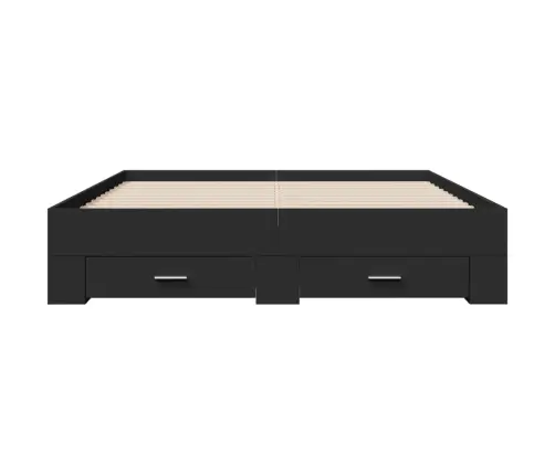 Voodiraam Sahtlitega, Must, 140 X 200 cm Tehispuit