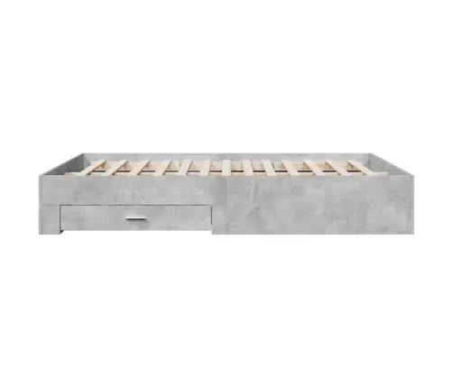 Voodiraam Sahtlitega, Betoonhall, 140X200 cm Tehispuit