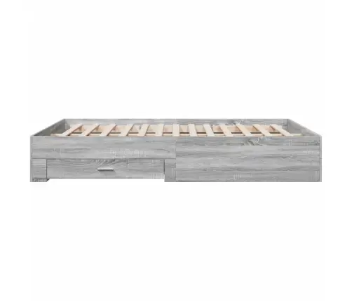 Gultas Rāmis Ar Atvilktnēm, Pelēka Ozola, 140X200 Cm Vidaxl