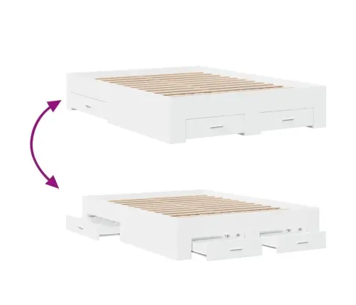 Sahtlitega Voodiraam, Ilma Madratsita, Valge, 120X200 Cm