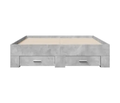 Lovos Rėmas Su Stalčiais, Betono, 120X200cm Apdirbta Mediena