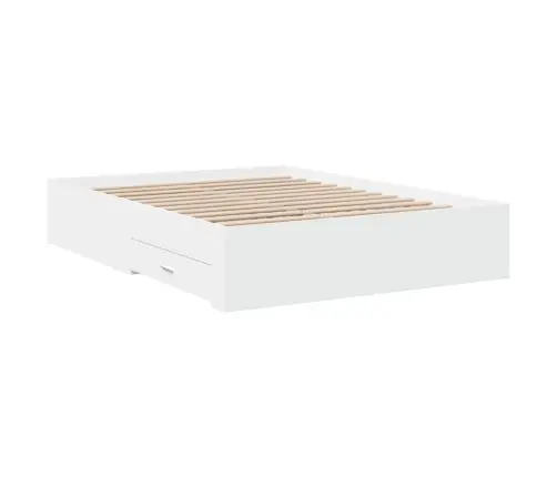 Sahtlitega Voodiraam, Ilma Madratsita, Valge, 140X190 Cm