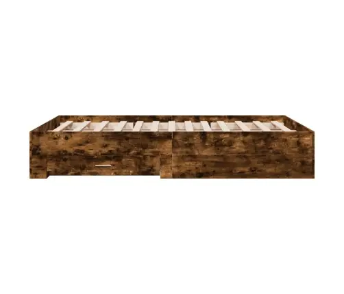 Gultas Rāmis Ar Atvilktnēm, Ozola, 140X190Cm, Inženierijas Koks Vidaxl