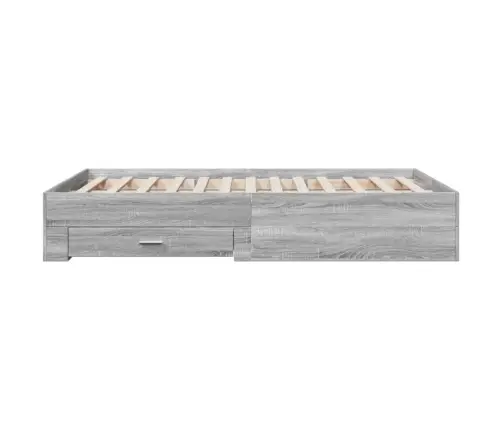 Gultas Rāmis Ar Atvilktnēm, Pelēka Ozola, 140X190 Cm Vidaxl