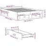 Lovos Rėmas Su Stalčiais, Betono, 135X190cm Apdirbta Mediena