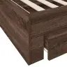 Gultas Rāmis Ar Atvilktnēm, Brūns, 135X190Cm, Inženierijas Koks Vidaxl