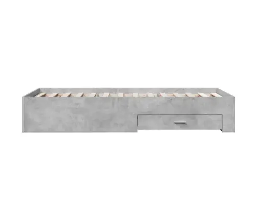 Gultas Rāmis Ar Atvilktnēm, Betona Pelēks, 100X200 Cm Vidaxl