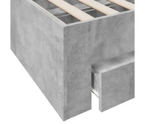 Gultas Rāmis Ar Atvilktnēm, Betona Pelēks, 100X200 Cm Vidaxl