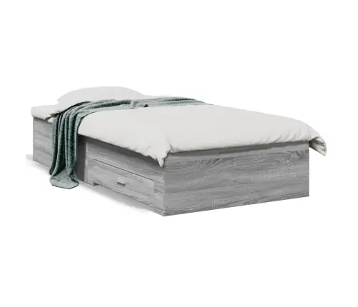 Gultas Rāmis Ar Atvilktnēm, Pelēka Ozola, 100X200 Cm Vidaxl