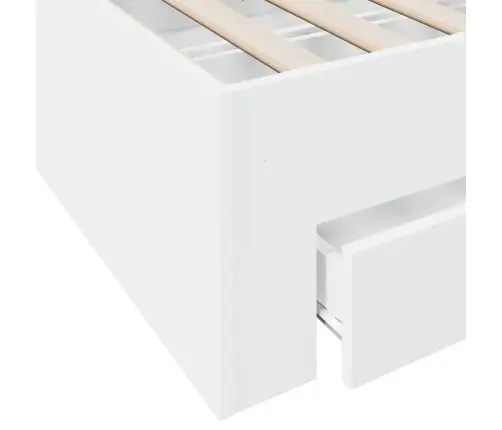 Gultas Rāmis Ar Atvilktnēm, Bez Matrača, Balts, 90X200 Cm Vidaxl