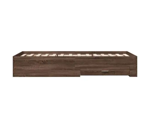 Gultas Rāmis Ar Atvilktnēm, Brūns, 90X190 Cm, Inženierijas Koks Vidaxl