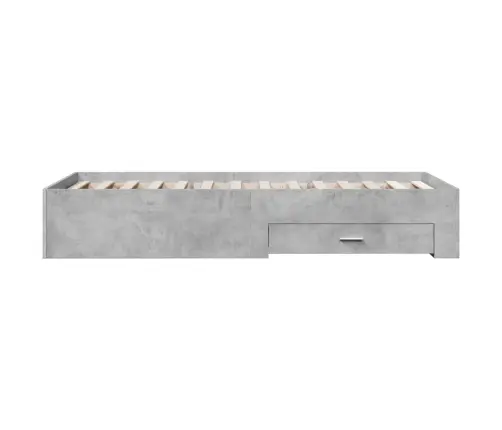 Lovos Rėmas Su Stalčiais, Betono, 75X190cm Apdirbta Mediena