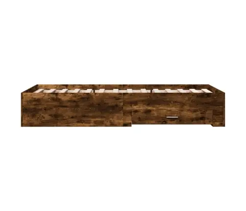 Gultas Rāmis Ar Atvilktnēm, Ozola, 75X190 Cm, Inženierijas Koks Vidaxl