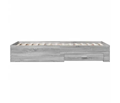 Gultas Rāmis Ar Atvilktnēm, Pelēka Ozola, 75X190 Cm Vidaxl