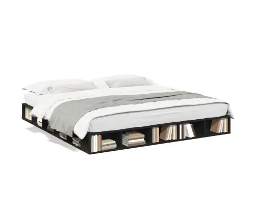 Gultas Rāmis, 200X200 Cm, Inženierijas Koks, Melns Vidaxl