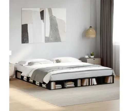 Gultas Rāmis, 200X200 Cm, Inženierijas Koks, Melns Vidaxl