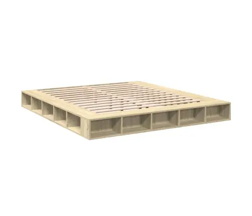 Gultas Rāmis, Ozolkoka Krāsā, 200X200 Cm, Inženierijas Koks Vidaxl