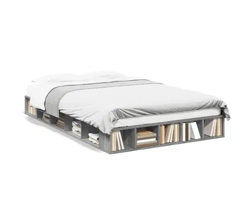 Gultas Rāmis, Pelēka Ozolkoka, 140X190 Cm, Inženierijas Koks Vidaxl