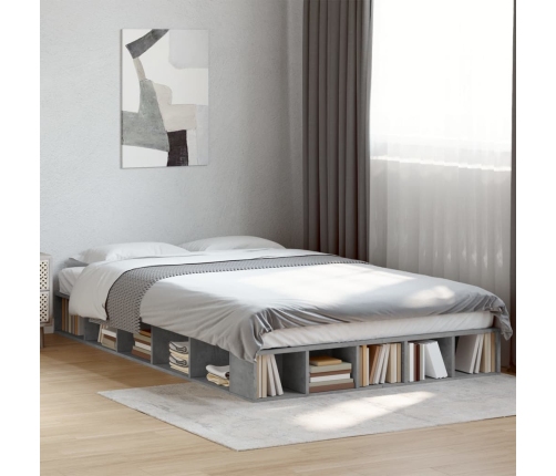 Voodiraam, Betoonhall, 135 X 190 cm Tehispuit
