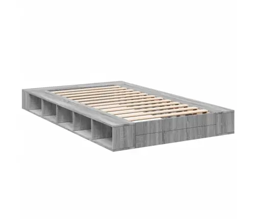 Gultas Rāmis, Pelēka Ozolkoka, 135X190 Cm, Inženierijas Koks Vidaxl Gultas Rāmis, Pelēka Ozolkoka, 135X190 Cm, Inženierijas Koks Vidaxl
