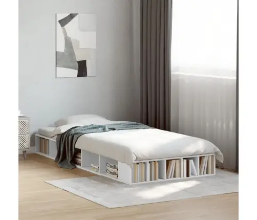 Voodiraam, Valge, 90X190 cm Tehispuit