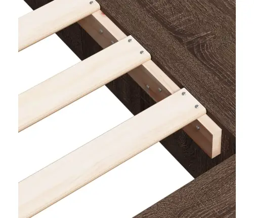 Voodiraam, Pruun Tamm, 75X190 cm Tehispuit